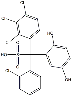 (2-Chlorophenyl)(2,3,4-trichlorophenyl)(2,5-dihydroxyphenyl)methanesulfonic acid Struktur