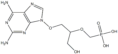 9-[2-(Phosphonomethoxy)-3-hydroxypropoxy]-2-amino-6-amino-9H-purine Struktur