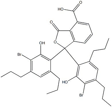 1,1-Bis(5-bromo-6-hydroxy-2,4-dipropylphenyl)-1,3-dihydro-3-oxoisobenzofuran-4-carboxylic acid Struktur