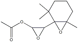 Acetic acid 3-(2,2,6-trimethyl-7-oxabicyclo[4.1.0]heptan-1-yl)oxiran-2-yl ester Struktur