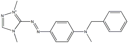 2,4-Dimethyl-3-[4-(methylbenzylamino)phenylazo]-4H-1,2,4-triazole-2-ium Struktur