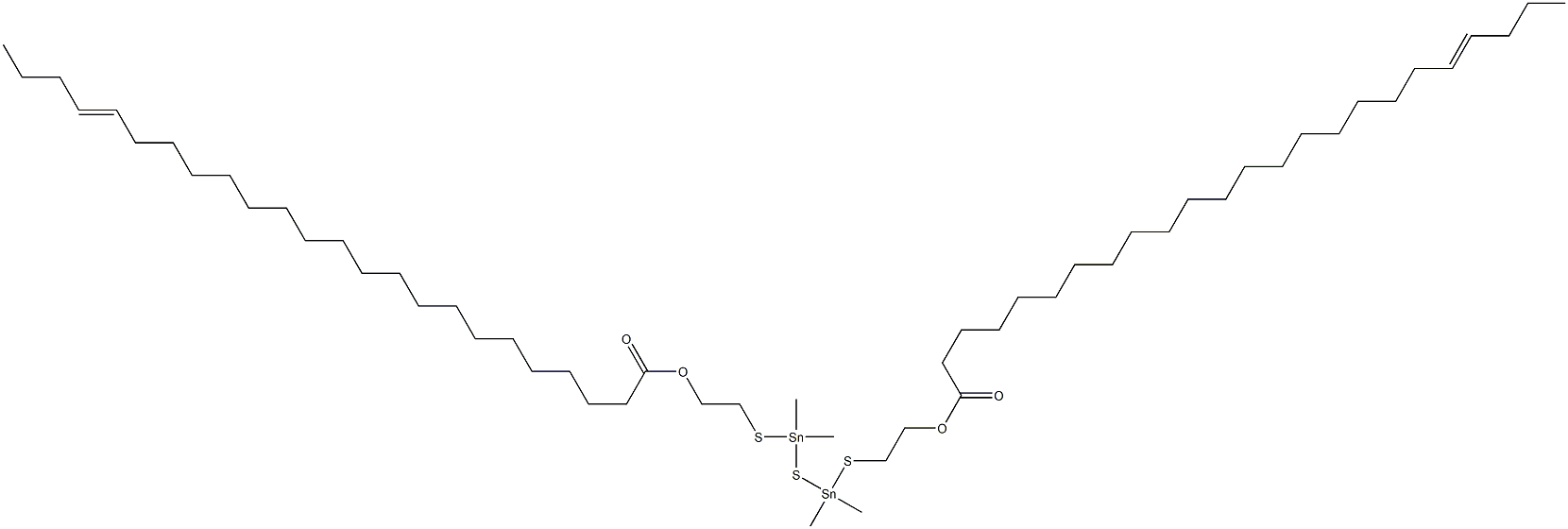 Bis[dimethyl[[2-(19-tricosenylcarbonyloxy)ethyl]thio]stannyl] sulfide Struktur