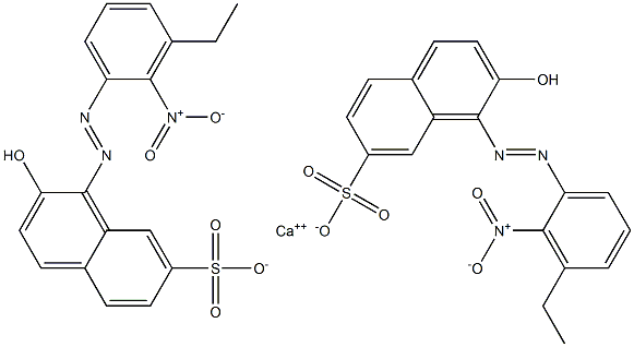 Bis[1-[(3-ethyl-2-nitrophenyl)azo]-2-hydroxy-7-naphthalenesulfonic acid]calcium salt Struktur