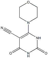 6-Morpholino-1,2,3,4-tetrahydro-2,4-dioxopyrimidine-5-carbonitrile Struktur