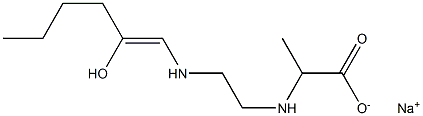 2-[N-[2-[N-(2-Hydroxy-1-hexenyl)amino]ethyl]amino]propionic acid sodium salt Struktur