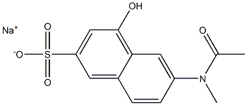 4-Hydroxy-6-(N-methylacetylamino)-2-naphthalenesulfonic acid sodium salt Struktur