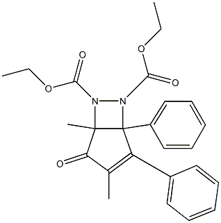 3,5-Dimethyl-4-oxo-1,2-diphenyl-6,7-diazabicyclo[3.2.0]hept-2-ene-6,7-dicarboxylic acid diethyl ester Struktur