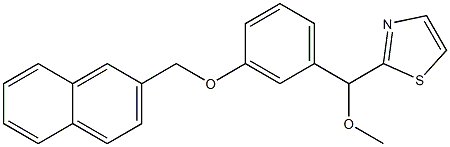 2-[Methoxy[3-(2-naphtylmethoxy)phenyl]methyl]thiazole Struktur