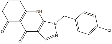 1-(4-Chlorobenzyl)-6,7,8,9-tetrahydro-4H-pyrazolo[3,4-b]quinoline-4,5(1H)-dione Struktur