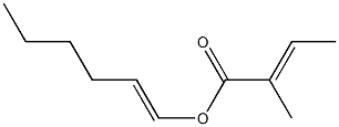 (2E)-2-Methyl-2-butenoic acid 1-hexenyl ester Struktur