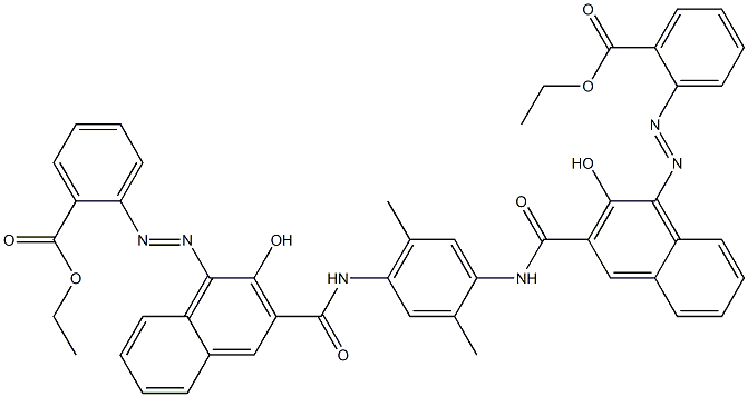 N,N'-(2,5-Dimethyl-1,4-phenylene)bis[4-[[2-(ethoxycarbonyl)phenyl]azo]-3-hydroxy-2-naphthalenecarboxamide] Struktur