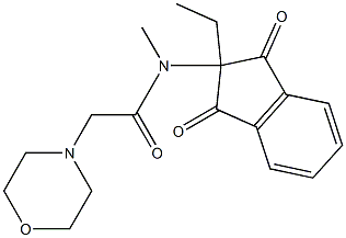 N-(1,3-Dioxo-2-ethylindan-2-yl)-N-methyl-4-morpholineacetamide Struktur