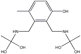 2,3-Bis[[(1,1-dihydroxyethyl)amino]methyl]-4-methylphenol Struktur