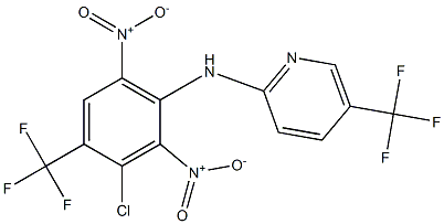 5-Trifluoromethyl-N-(3-chloro-4-trifluoromethyl-2,6-dinitrophenyl)pyridin-2-amine Struktur