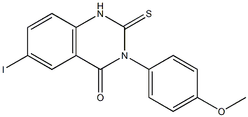 1,2-Dihydro-3-(4-methoxyphenyl)-6-iodo-2-thioxoquinazolin-4(3H)-one Struktur