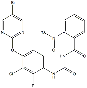 1-(2-Nitrobenzoyl)-3-[4-[(5-bromo-2-pyrimidinyl)oxy]-3-chloro-2-fluorophenyl]urea Struktur