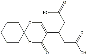 Diacetic acid (4-oxo-1,5-dioxaspiro[5.5]undec-2-en-3-yl)methylene ester Struktur