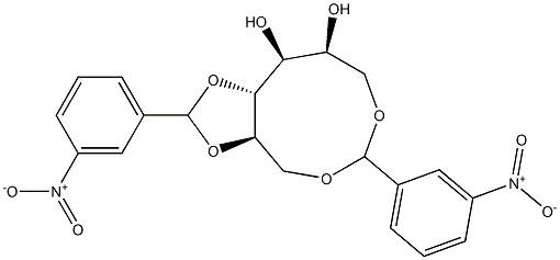 1-O,6-O:2-O,3-O-Bis(3-nitrobenzylidene)-L-glucitol Struktur