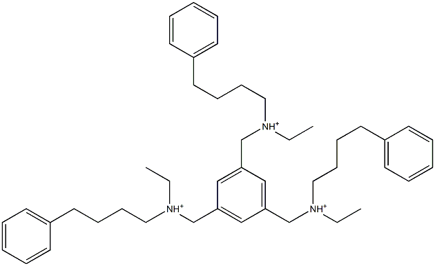 1,3,5-Benzenetriyltris[N-ethyl-N-(4-phenylbutyl)methanaminium] Struktur