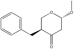 (2S,5S)-2-Methoxy-5-benzyl-2,3,5,6-tetrahydro-4H-pyran-4-one Struktur