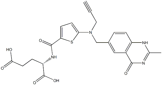 N-[5-[[(1,4-Dihydro-2-methyl-4-oxoquinazolin)-6-ylmethyl](2-propynyl)amino]2-thienylcarbonyl]-L-glutamic acid Struktur