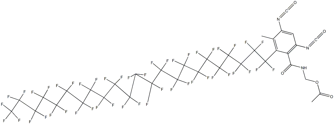 N-(Acetyloxymethyl)-2-(heptatetracontafluorotricosyl)-4,6-diisocyanato-3-methylbenzamide Struktur