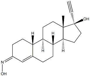 (17S)-3-(Hydroxyimino)-17-ethynylestr-4-en-17-ol Struktur