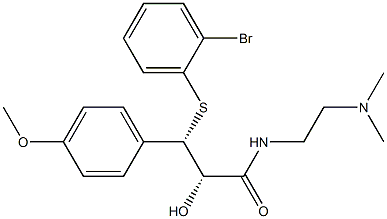 (2S,3S)-N-[2-(Dimethylamino)ethyl]-2-hydroxy-3-(p-methoxyphenyl)-3-(o-bromophenylthio)propionamide Struktur