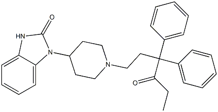 1-[1-(3,3-Diphenyl-4-oxohexyl)-4-piperidyl]-1H-benzimidazol-2(3H)-one Struktur