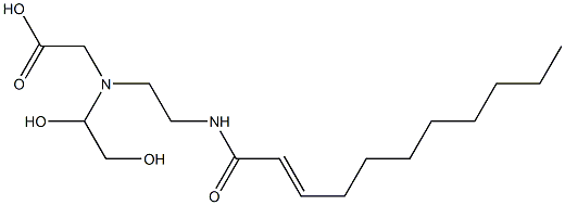 N-(1,2-Dihydroxyethyl)-N-[2-(2-undecenoylamino)ethyl]aminoacetic acid Struktur