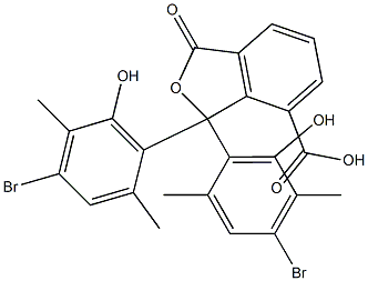 1,1-Bis(4-bromo-6-hydroxy-2,5-dimethylphenyl)-1,3-dihydro-3-oxoisobenzofuran-7-carboxylic acid Struktur