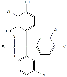 (3-Chlorophenyl)(3,4-dichlorophenyl)(3-chloro-2,4-dihydroxyphenyl)methanesulfonic acid Struktur