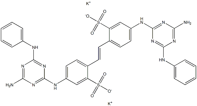 4,4'-Bis(4-amino-6-anilino-1,3,5-triazin-2-ylamino)-2,2'-stilbenedisulfonic acid dipotassium salt Struktur