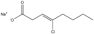 4-Chloro-3-octenoic acid sodium salt Struktur