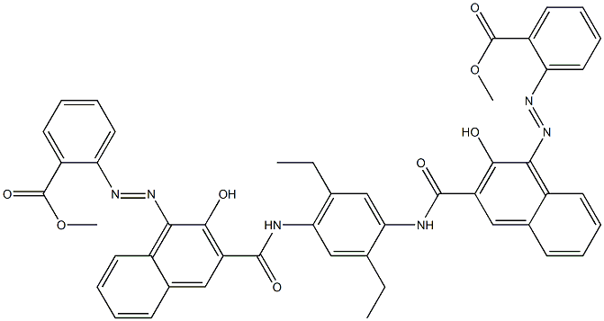 N,N'-(2,5-Diethyl-1,4-phenylene)bis[4-[[2-(methoxycarbonyl)phenyl]azo]-3-hydroxy-2-naphthalenecarboxamide] Struktur