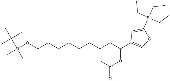 Acetic acid 1-[5-(triethylsilyl)-3-furyl]-9-(tert-butyldimethylsiloxy)nonyl ester Struktur