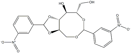 1-O,5-O:2-O,3-O-Bis(3-nitrobenzylidene)-L-glucitol Struktur