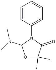 5,5-Dimethyl-2-(dimethylamino)-3-phenyloxazolidin-4-one Struktur