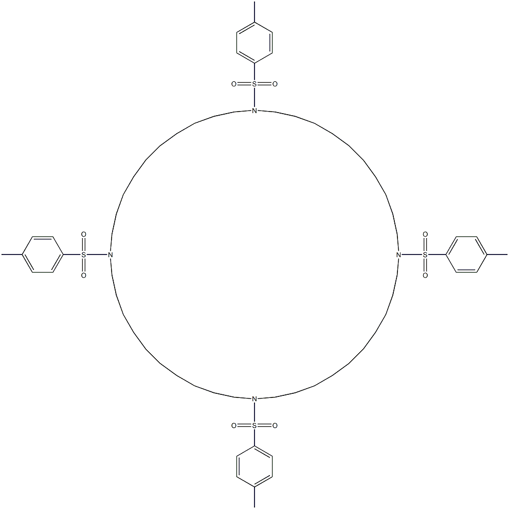 1,12,23,34-Tetrakis(4-methylphenylsulfonyl)-1,12,23,34-tetraazacyclotetratetracontane Struktur