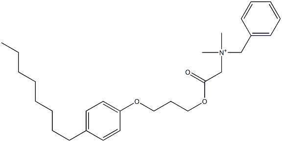 N,N-Dimethyl-N-benzyl-N-[[[3-(4-octylphenyloxy)propyl]oxycarbonyl]methyl]aminium Struktur