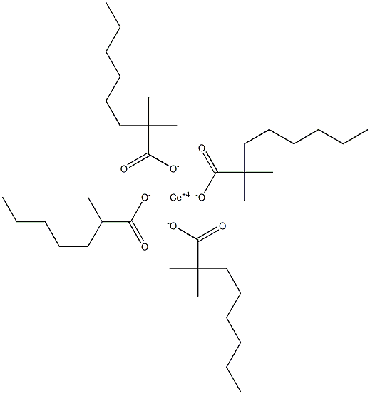 Cerium(IV)tris(2,2-dimethyloctanoate)=2-ethyl-2-methylheptanoate Struktur