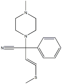 4-Methylthio-2-phenyl-2-(4-methyl-1-piperazinyl)-3-butenenitrile Struktur