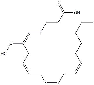 (5E,8Z,11Z,14Z)-6-Hydroperoxy-5,8,11,14-icosatetraenoic acid Struktur