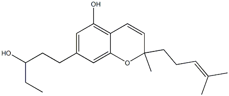 2-Methyl-7-[3-hydroxypentyl]-2-[4-methyl-3-pentenyl]-2H-1-benzopyran-5-ol Struktur