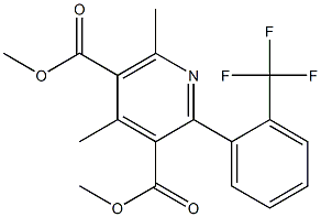 4,6-Dimethyl-2-[2-(trifluoromethyl)phenyl]pyridine-3,5-dicarboxylic acid dimethyl ester Struktur