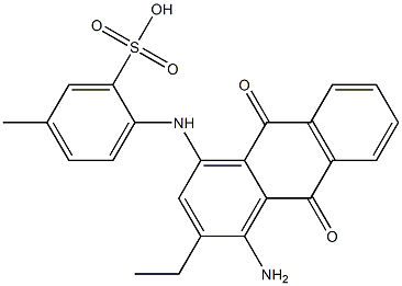 2-(4-Amino-3-ethyl-9,10-dihydro-9,10-dioxoanthracen-1-ylamino)-5-methylbenzenesulfonic acid Struktur