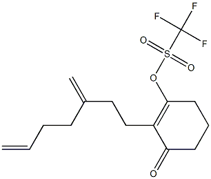 2-(3-Methylene-6-heptenyl)-3-(trifluoromethylsulfonyloxy)-2-cyclohexen-1-one Struktur