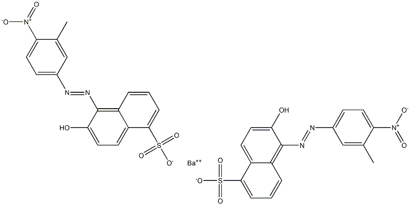 Bis[1-[(3-methyl-4-nitrophenyl)azo]-2-hydroxy-5-naphthalenesulfonic acid]barium salt Struktur