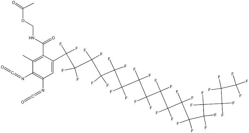 N-(Acetyloxymethyl)-2-(pentatriacontafluoroheptadecyl)-4,5-diisocyanato-6-methylbenzamide Struktur