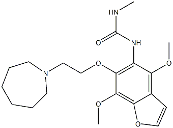 1-[4,7-Dimethoxy-6-[2-(hexahydro-1H-azepin-1-yl)ethoxy]benzofuran-5-yl]-3-methylurea Struktur